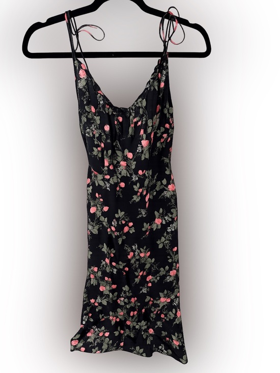 Reformation Dresses & Skirts - Reformation Black Pink Floral Midi Slip Dress Size 4